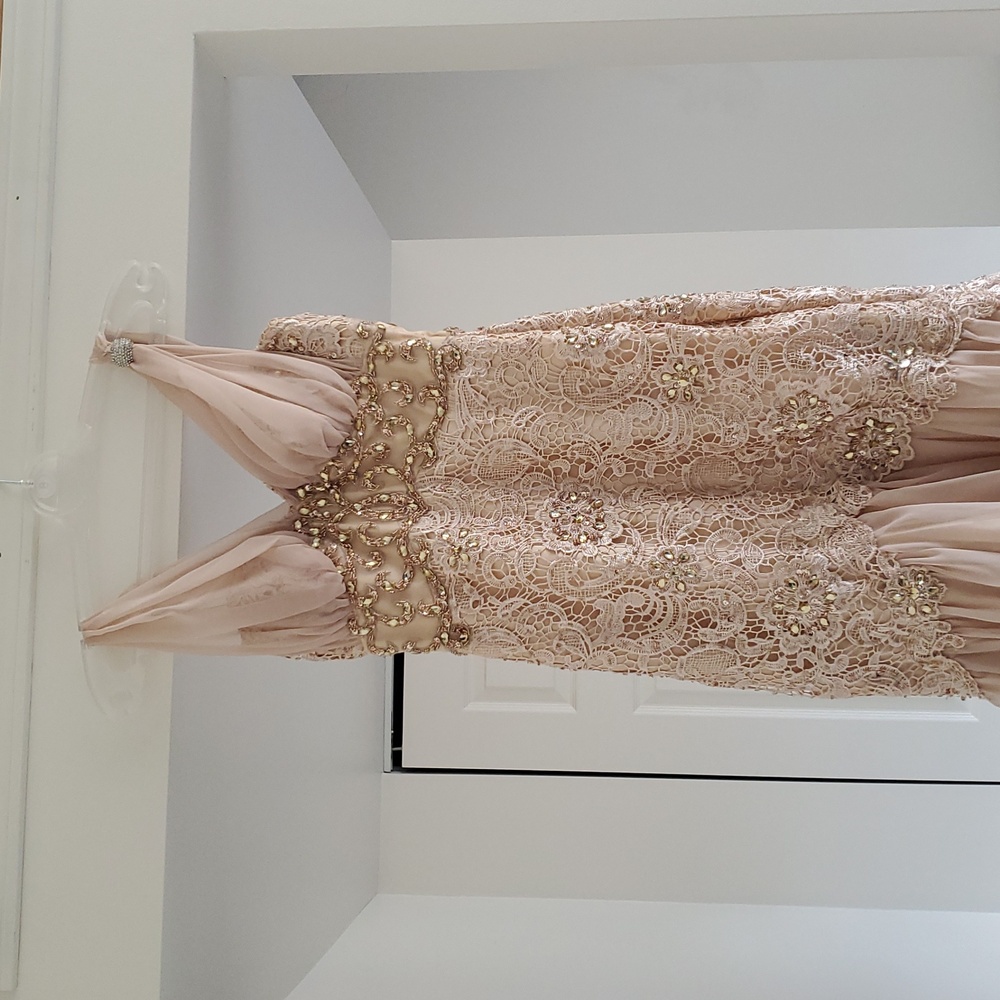 Amelia Couture Champagne Mermaid Prom Gown